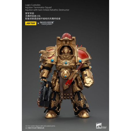JoyToy Space Marines - Escuadra Terminator Legio Custodes Aquilon - Aquilon con Destructor Adrathic de enlace gemelo