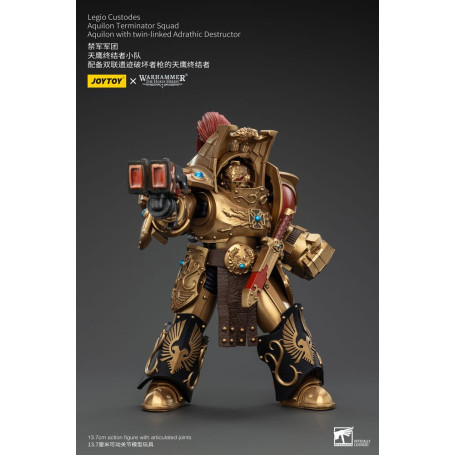 JoyToy Space Marines - Escuadra Terminator Legio Custodes Aquilon - Aquilon con Destructor Adrathic de enlace gemelo