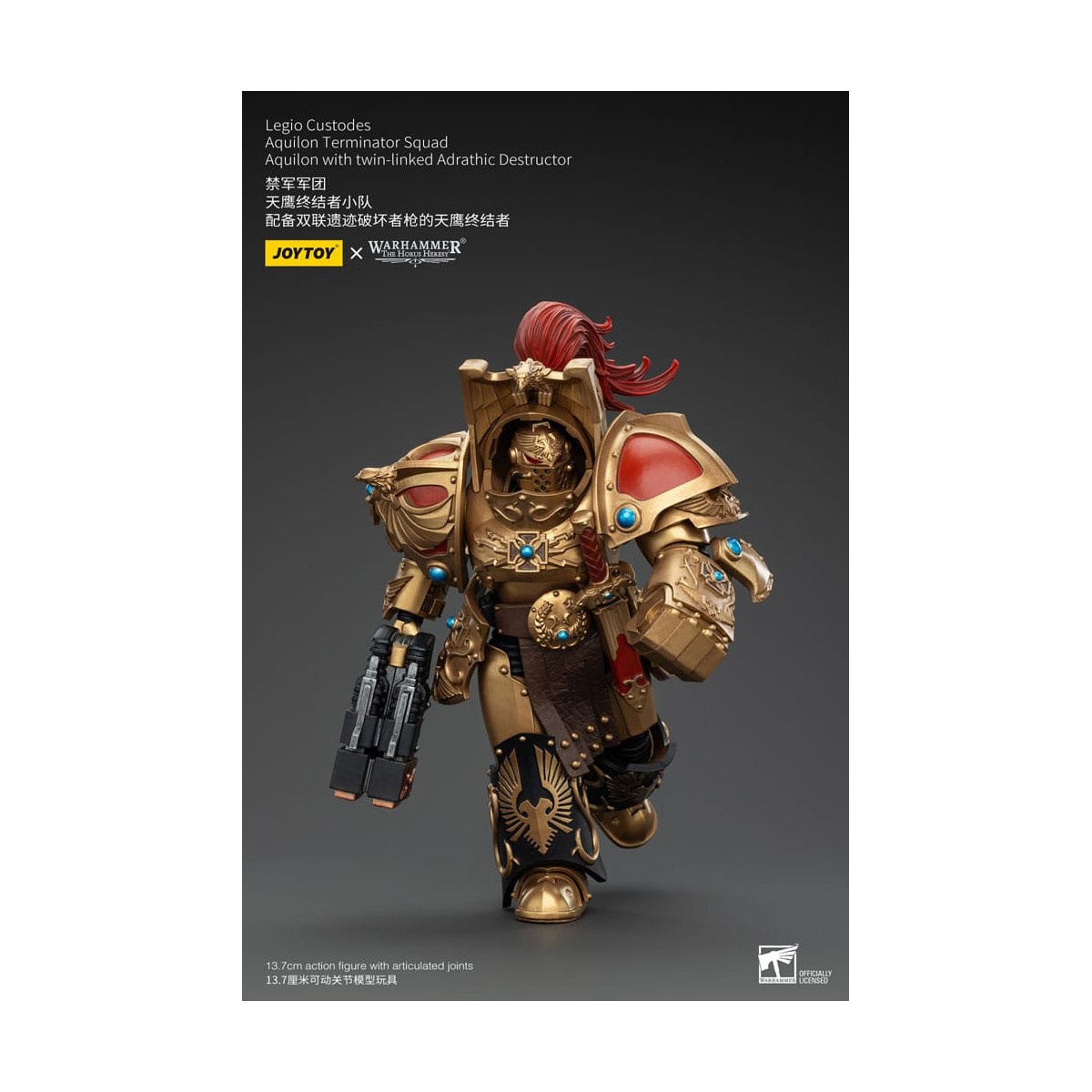 JoyToy Space Marines - Escuadra Terminator Legio Custodes Aquilon - Aquilon con Destructor Adrathic de enlace gemelo