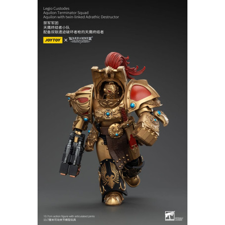 JoyToy Space Marines - Escuadra Terminator Legio Custodes Aquilon - Aquilon con Destructor Adrathic de enlace gemelo
