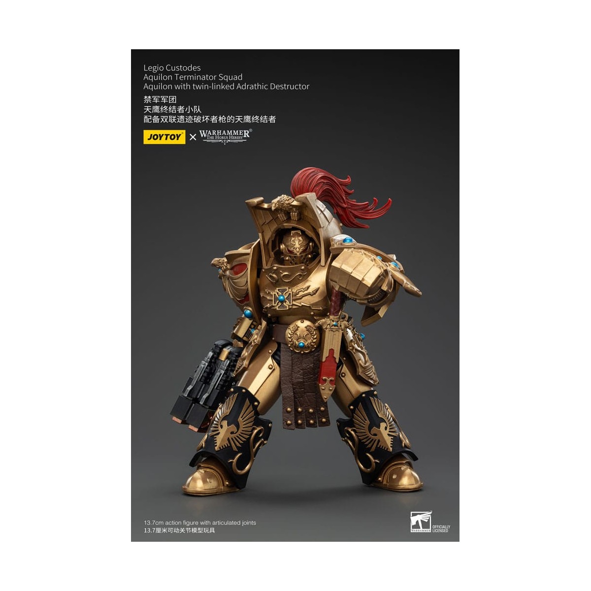 JoyToy Space Marines - Escuadra Terminator Legio Custodes Aquilon - Aquilon con Destructor Adrathic de enlace gemelo