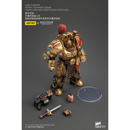 JoyToy Space Marines - Escuadra Terminator Legio Custodes Aquilon - Aquilon con Destructor Adrathic de enlace gemelo