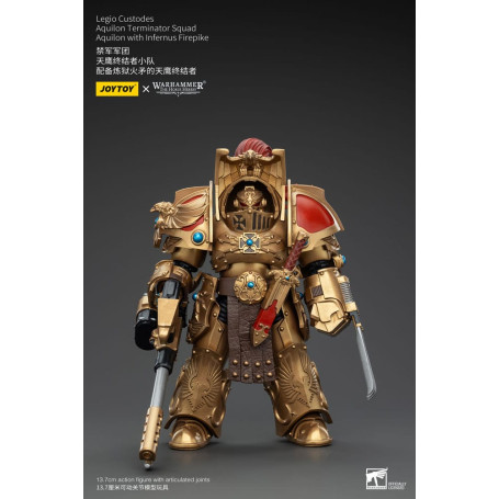 JoyToy Space Marines - Legio Custodes Aquilon Terminator Squad - Aquilon con Infernus Firepike
