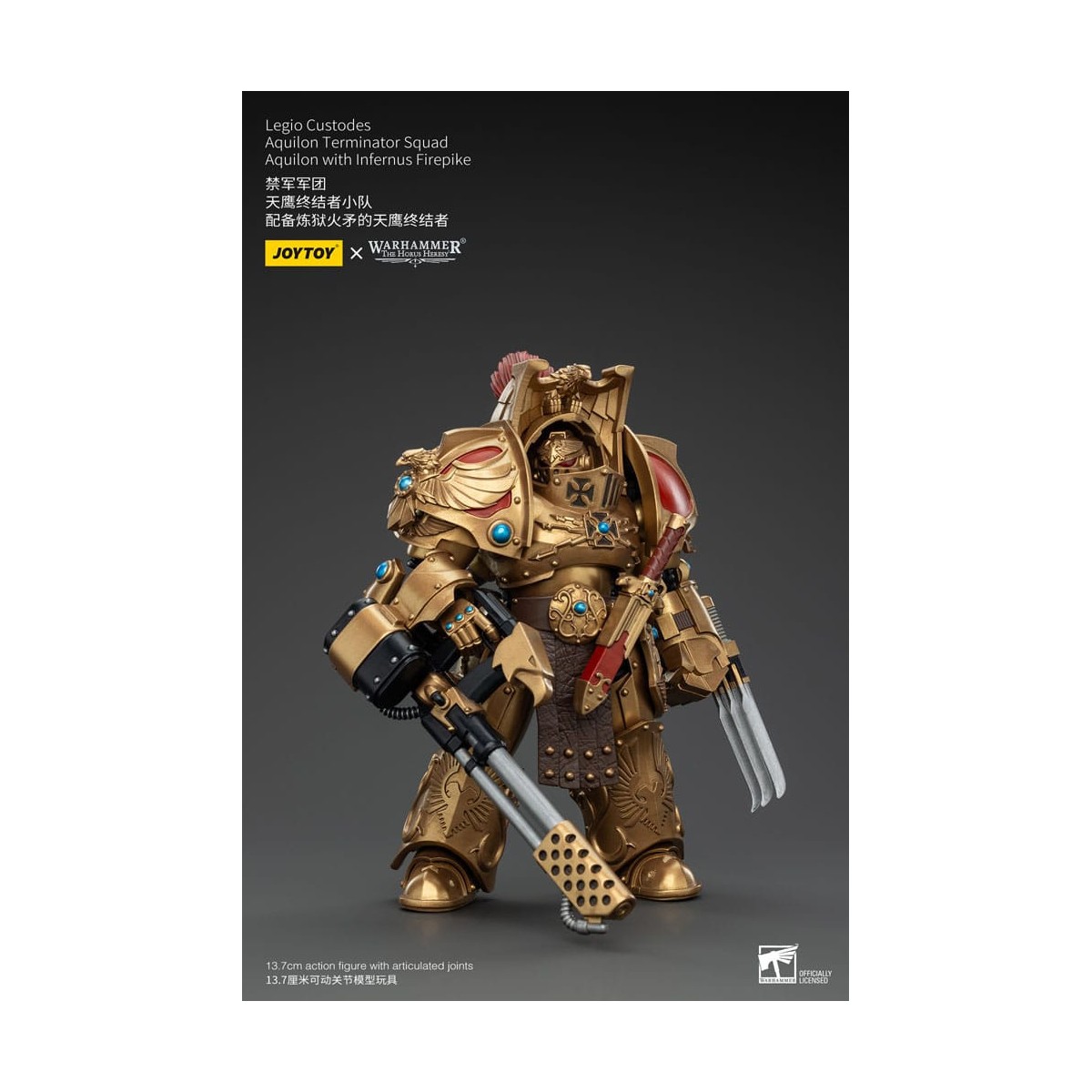 JoyToy Space Marines - Legio Custodes Aquilon Terminator Squad - Aquilon con Infernus Firepike