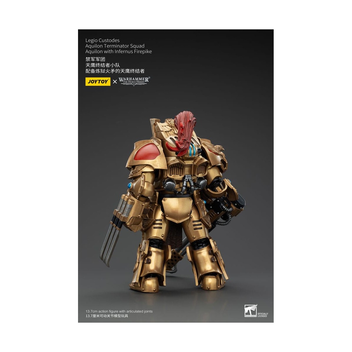 JoyToy Space Marines - Legio Custodes Aquilon Terminator Squad - Aquilon con Infernus Firepike