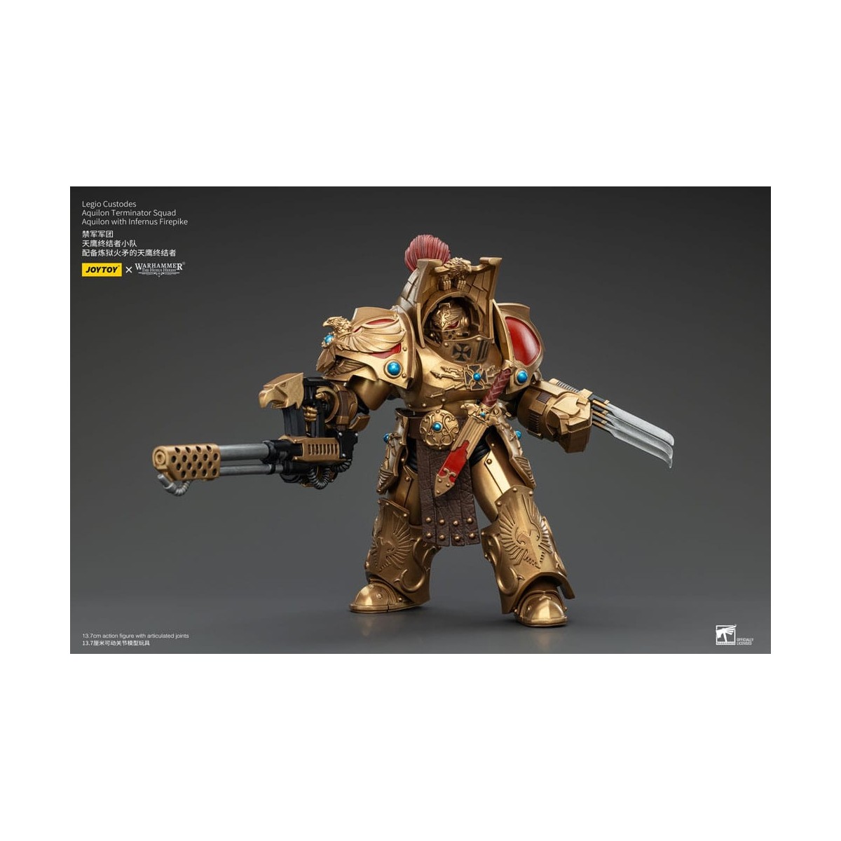 JoyToy Space Marines - Legio Custodes Aquilon Terminator Squad - Aquilon con Infernus Firepike