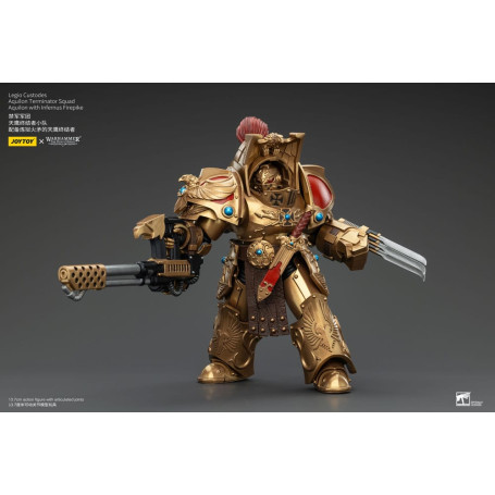 JoyToy Space Marines - Legio Custodes Aquilon Terminator Squad - Aquilon con Infernus Firepike