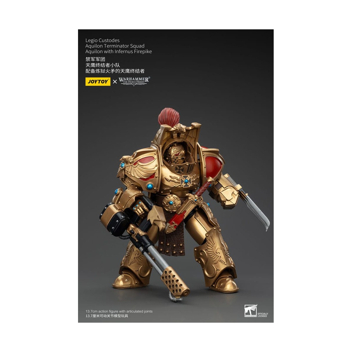JoyToy Space Marines - Legio Custodes Aquilon Terminator Squad - Aquilon con Infernus Firepike