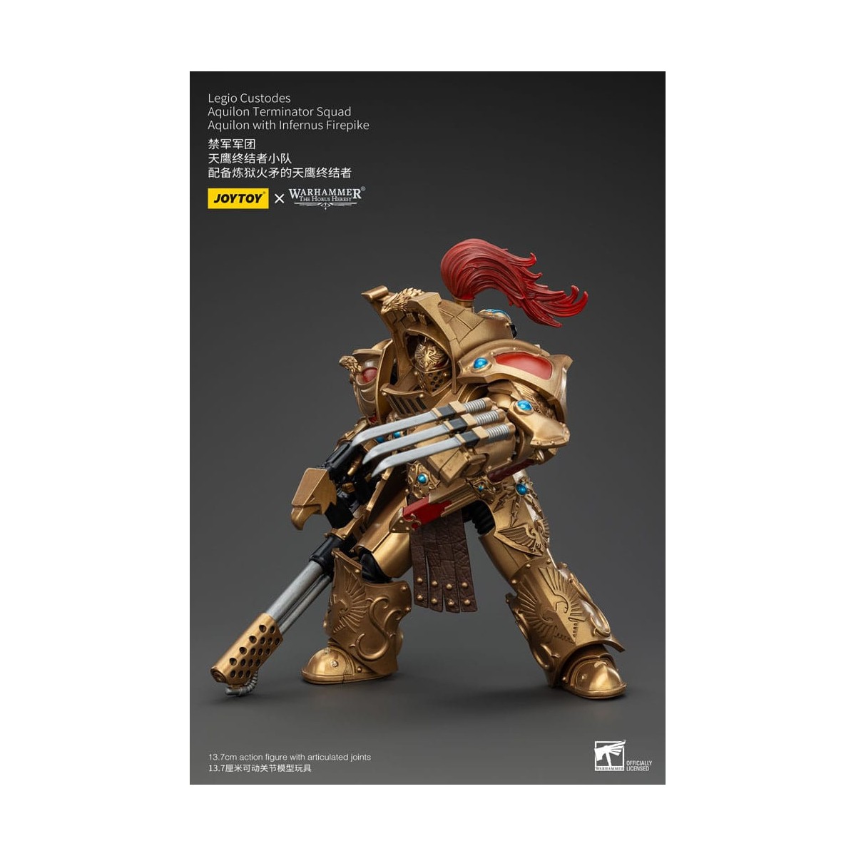 JoyToy Space Marines - Legio Custodes Aquilon Terminator Squad - Aquilon con Infernus Firepike