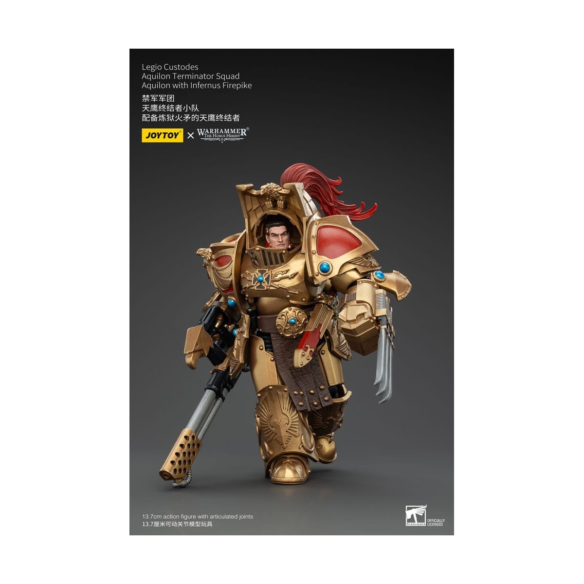 JoyToy Space Marines - Legio Custodes Aquilon Terminator Squad - Aquilon con Infernus Firepike
