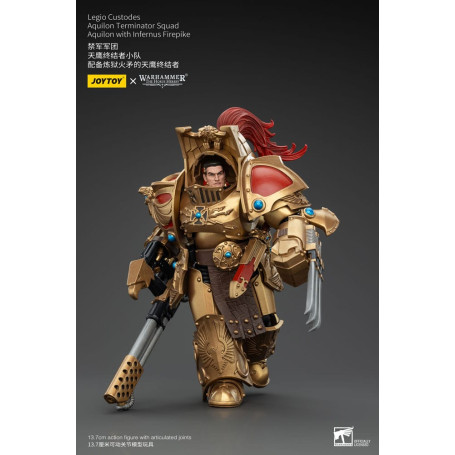 JoyToy Space Marines - Legio Custodes Aquilon Terminator Squad - Aquilon con Infernus Firepike