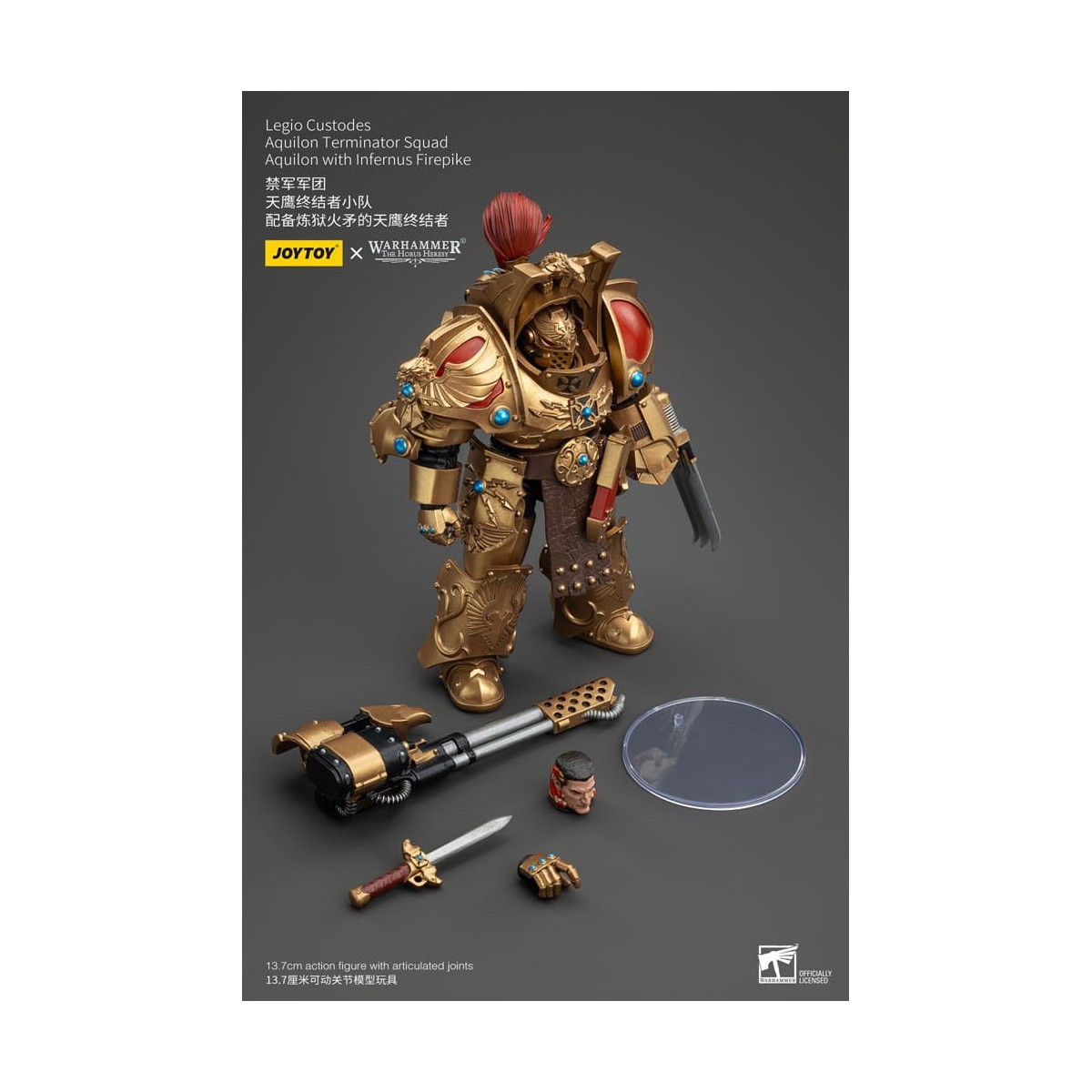 JoyToy Space Marines - Legio Custodes Aquilon Terminator Squad - Aquilon con Infernus Firepike