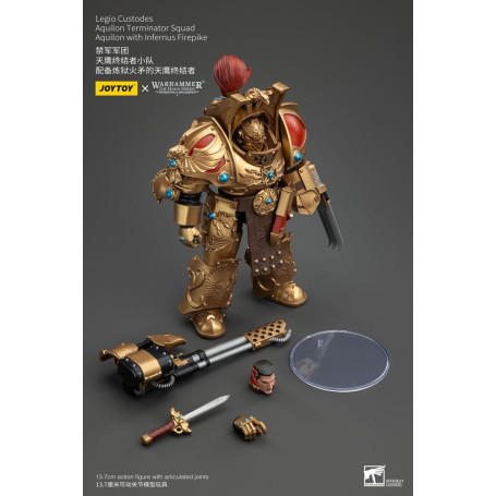 JoyToy Space Marines - Legio Custodes Aquilon Terminator Squad - Aquilon con Infernus Firepike