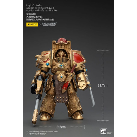 JoyToy Space Marines - Legio Custodes Aquilon Terminator Squad - Aquilon con Infernus Firepike