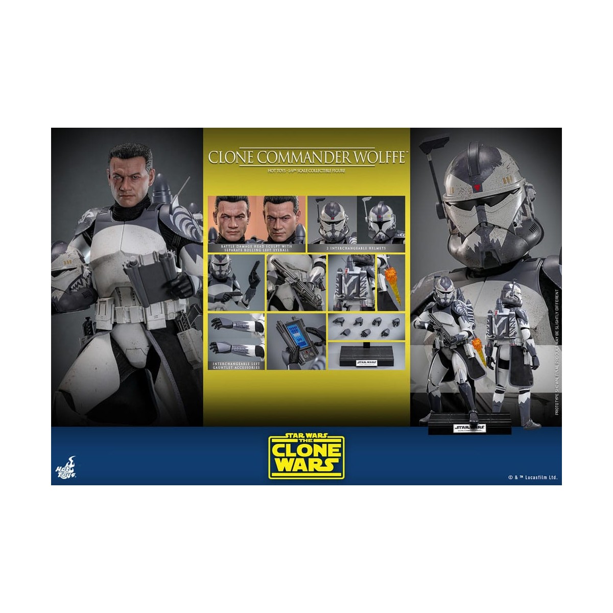 Hot Toys Star Wars - Comandante Clon Wolffe - The Clone Wars 1/6