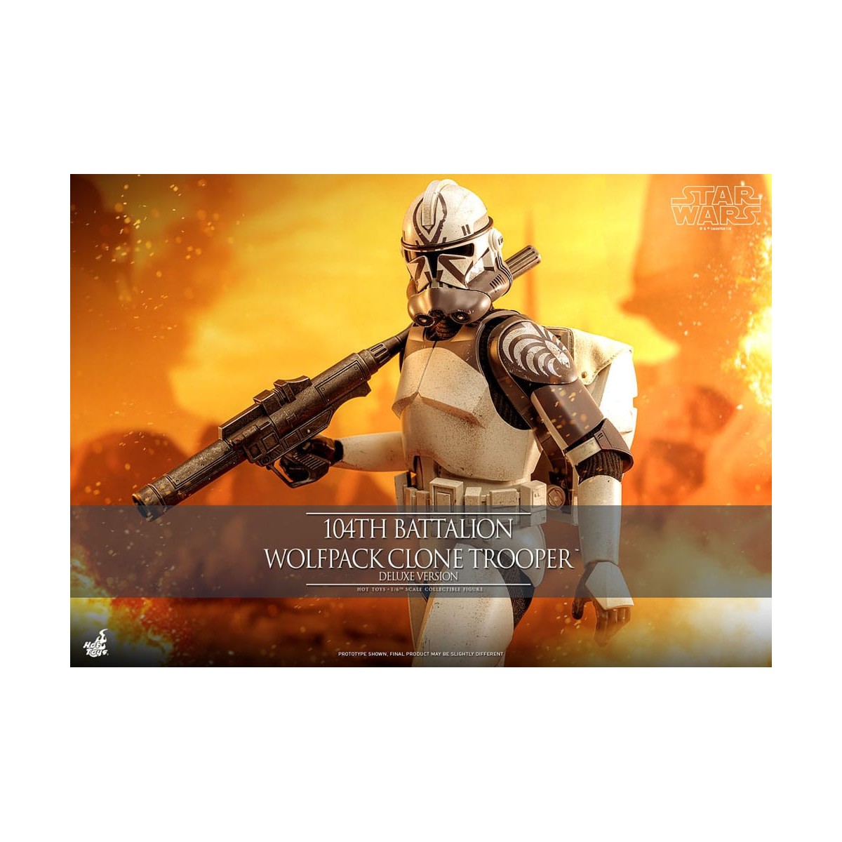 Hot Toys Star Wars - 104 Batallón Wolfpack Clone Trooper Versión Deluxe - The Clone Wars 1/6