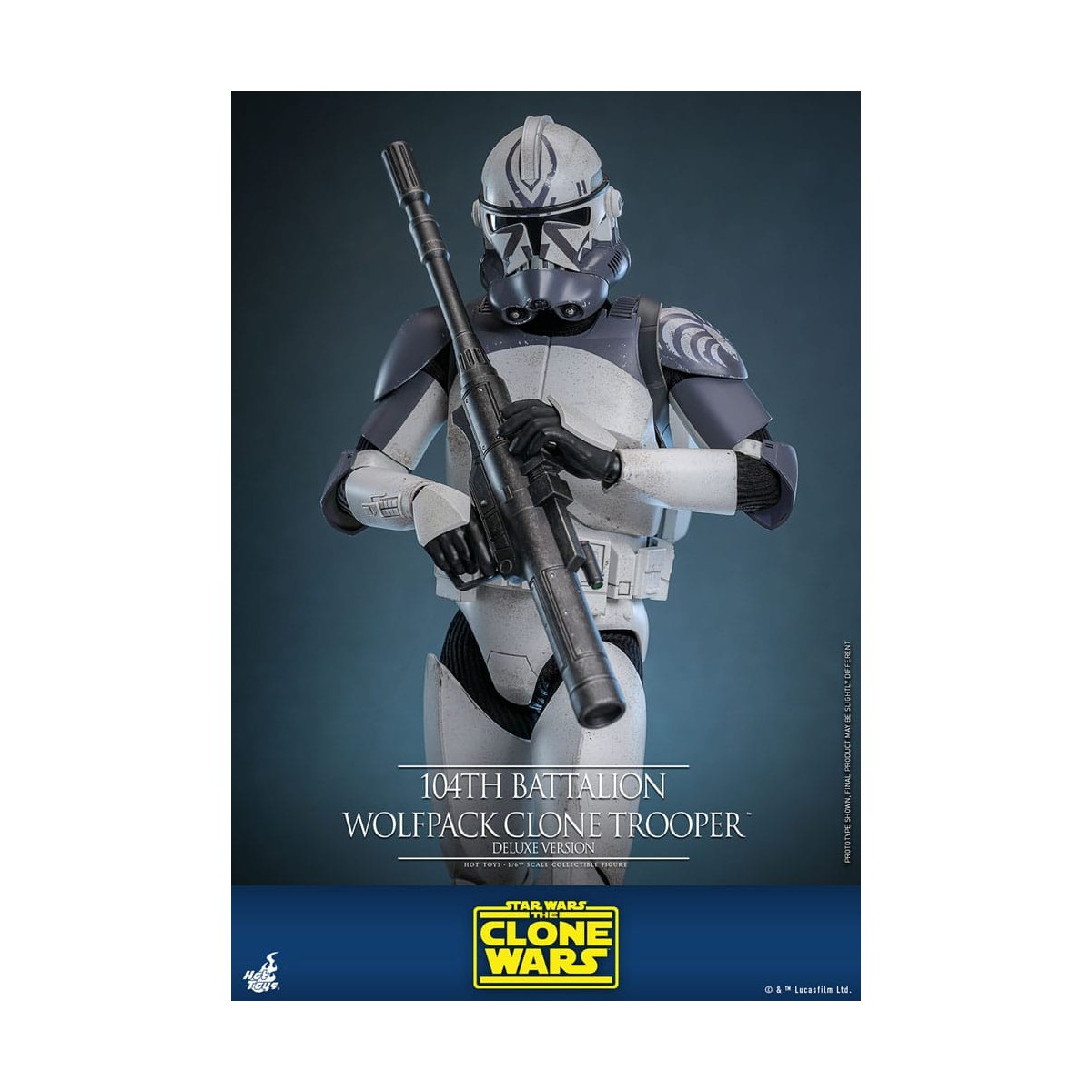Hot Toys Star Wars - 104 Batallón Wolfpack Clone Trooper Versión Deluxe - The Clone Wars 1/6