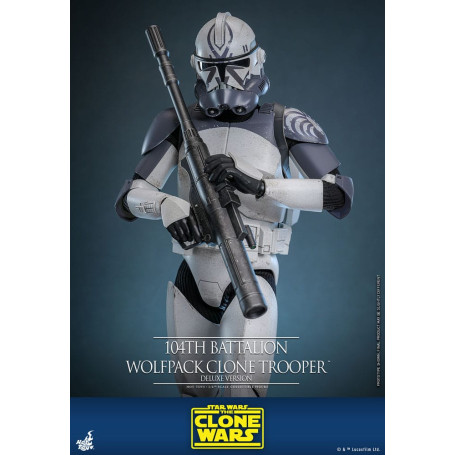Hot Toys Star Wars - 104 Batallón Wolfpack Clone Trooper Versión Deluxe - The Clone Wars 1/6