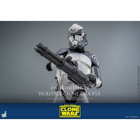 Hot Toys Star Wars - 104 Batallón Wolfpack Clone Trooper Versión Deluxe - The Clone Wars 1/6