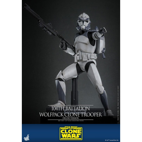 Hot Toys Star Wars - 104 Batallón Wolfpack Clone Trooper Versión Deluxe - The Clone Wars 1/6