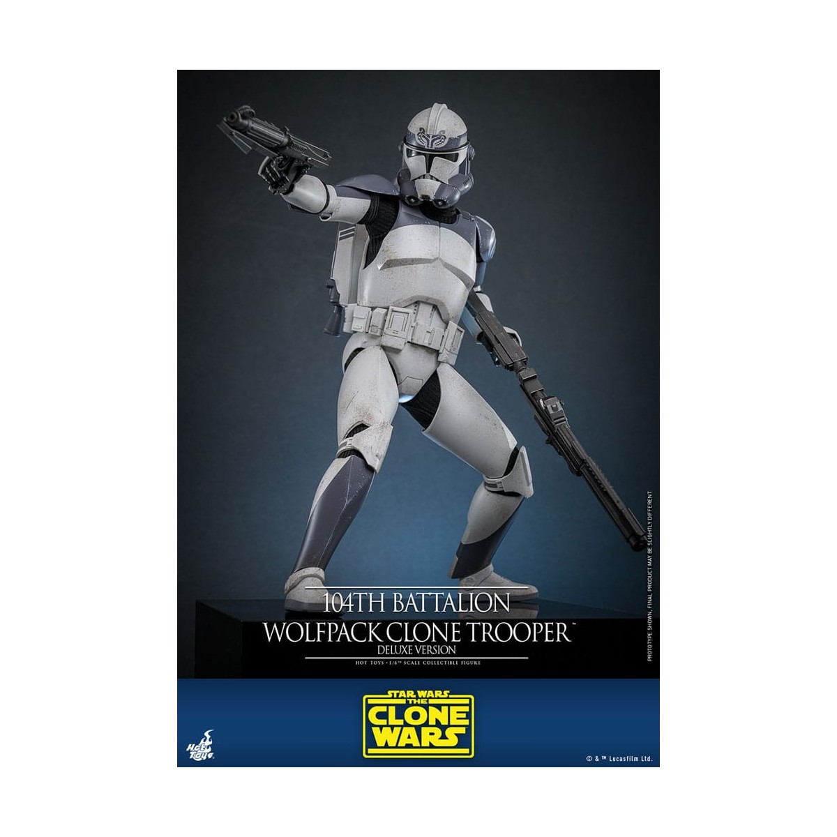 Hot Toys Star Wars - 104 Batallón Wolfpack Clone Trooper Versión Deluxe - The Clone Wars 1/6