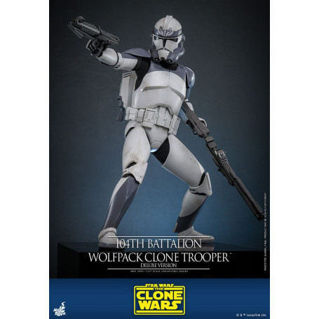 Hot Toys Star Wars - 104 Batallón Wolfpack Clone Trooper Versión Deluxe - The Clone Wars 1/6
