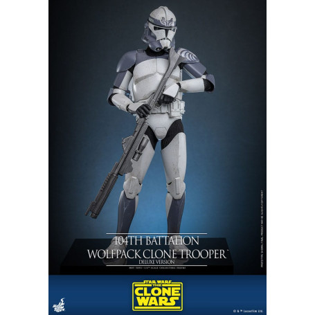 Hot Toys Star Wars - 104 Batallón Wolfpack Clone Trooper Versión Deluxe - The Clone Wars 1/6