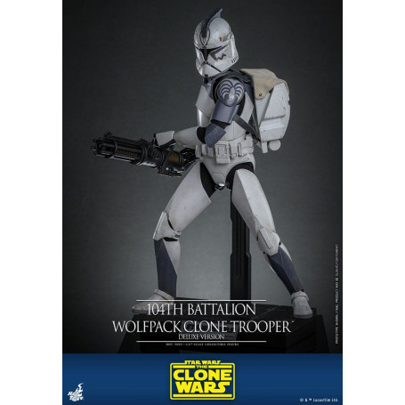Hot Toys Star Wars - 104 Batallón Wolfpack Clone Trooper Versión Deluxe - The Clone Wars 1/6