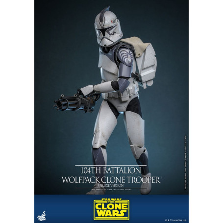 Hot Toys Star Wars - 104 Batallón Wolfpack Clone Trooper Versión Deluxe - The Clone Wars 1/6