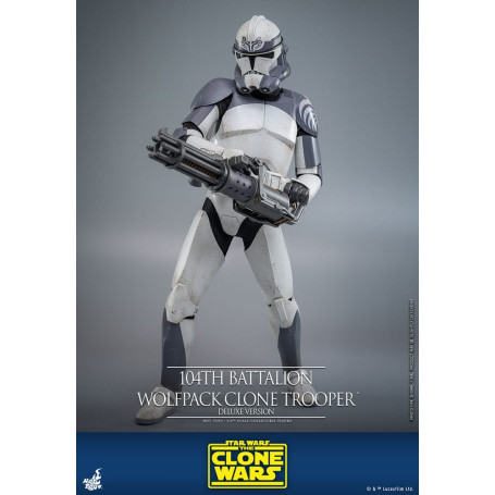 Hot Toys Star Wars - 104 Batallón Wolfpack Clone Trooper Versión Deluxe - The Clone Wars 1/6