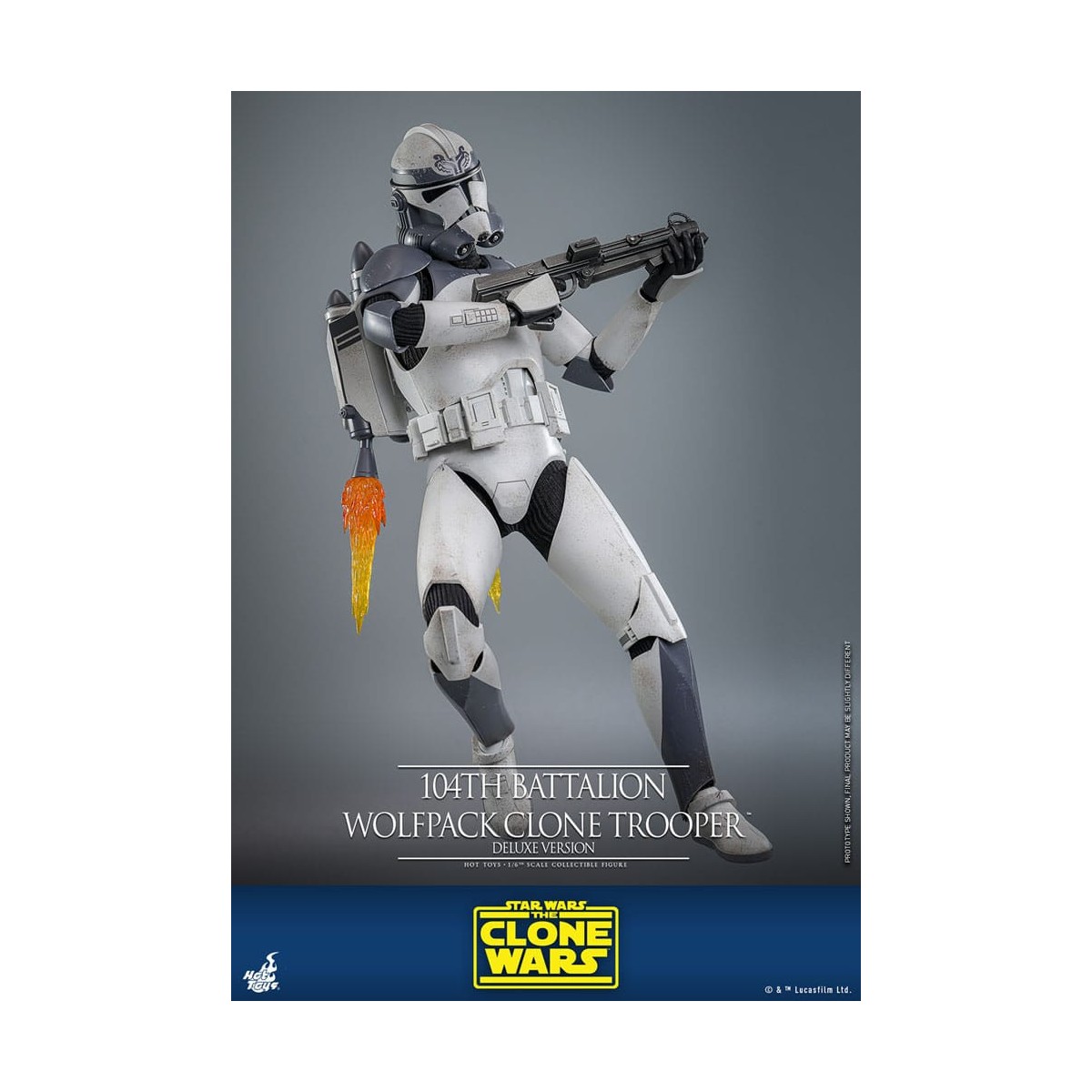Hot Toys Star Wars - 104 Batallón Wolfpack Clone Trooper Versión Deluxe - The Clone Wars 1/6