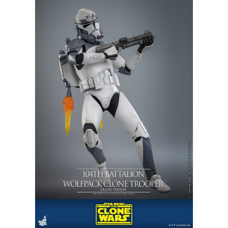 Hot Toys Star Wars - 104 Batallón Wolfpack Clone Trooper Versión Deluxe - The Clone Wars 1/6