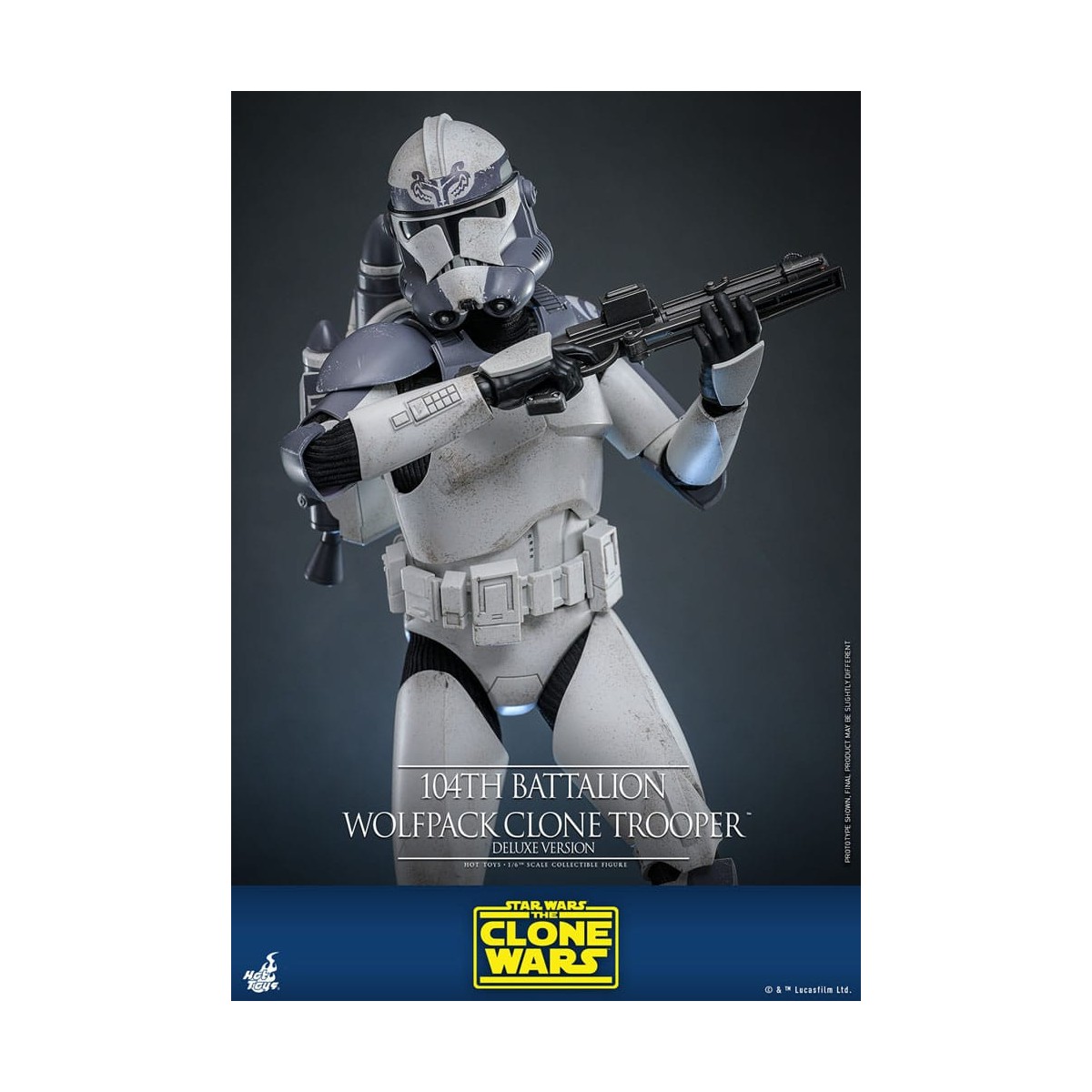Hot Toys Star Wars - 104 Batallón Wolfpack Clone Trooper Versión Deluxe - The Clone Wars 1/6
