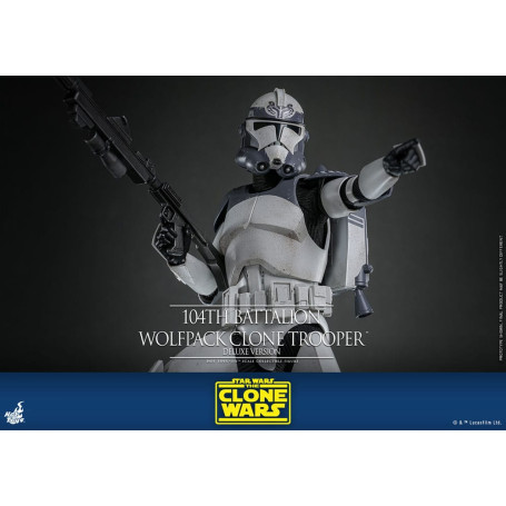 Hot Toys Star Wars - 104 Batallón Wolfpack Clone Trooper Versión Deluxe - The Clone Wars 1/6