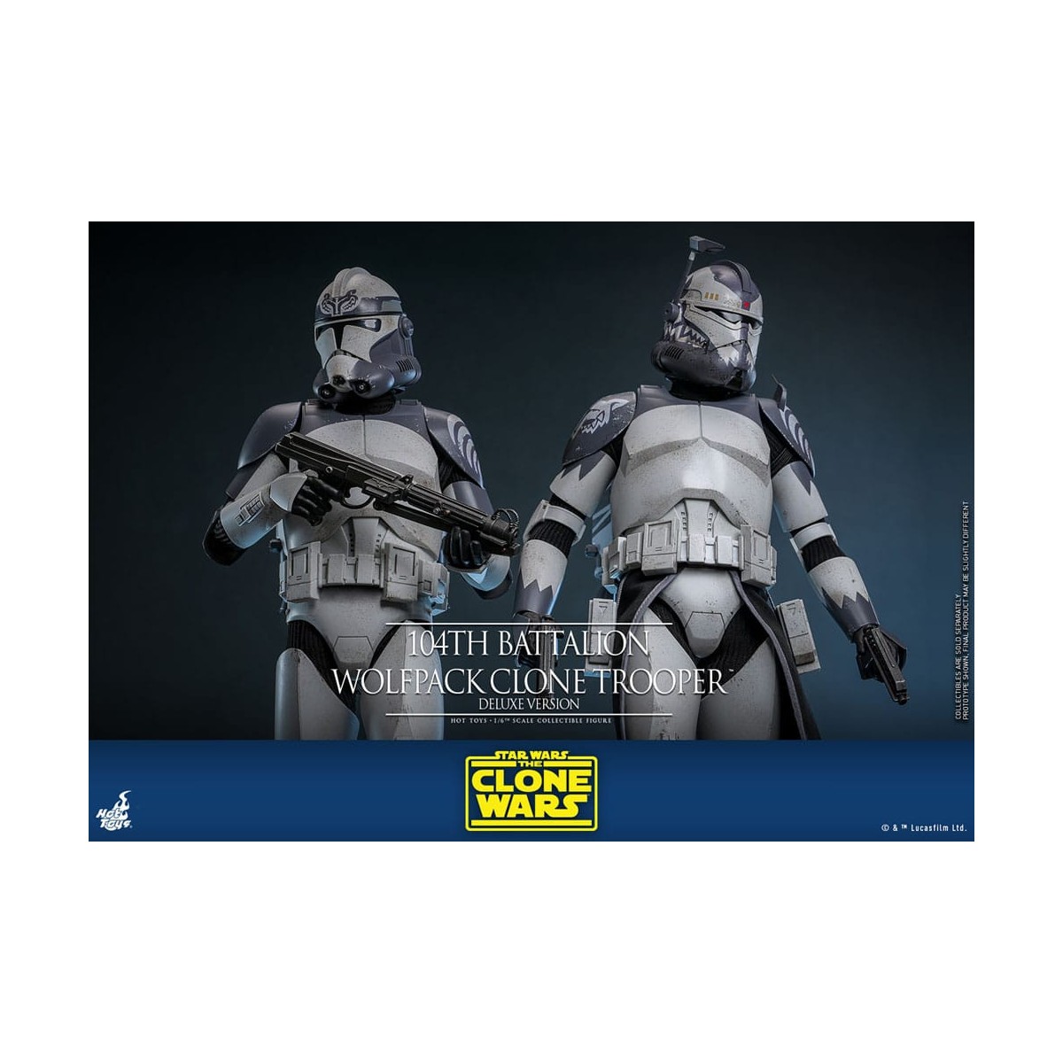 Hot Toys Star Wars - 104 Batallón Wolfpack Clone Trooper Versión Deluxe - The Clone Wars 1/6