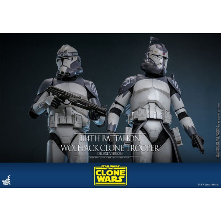 Hot Toys Star Wars - 104 Batallón Wolfpack Clone Trooper Versión Deluxe - The Clone Wars 1/6