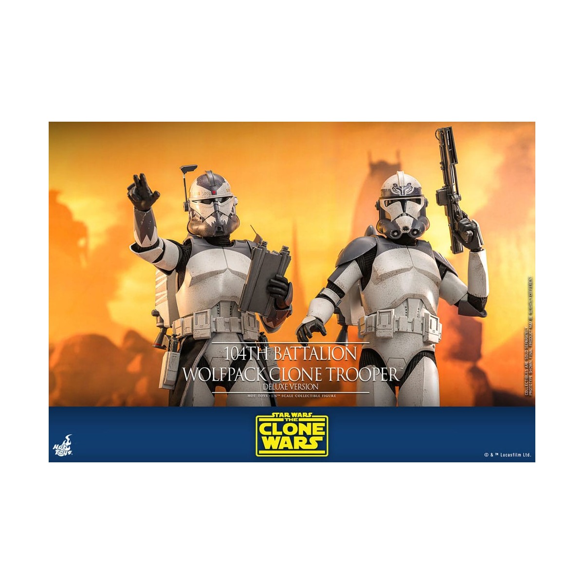 Hot Toys Star Wars - 104 Batallón Wolfpack Clone Trooper Versión Deluxe - The Clone Wars 1/6