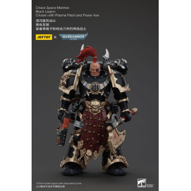 JoyToy Marines Espaciales - Legión Negra - Elegido con Pistola de Plasma y Hacha de Poder 1/18 - Warhammer 40K