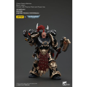 JoyToy Marines Espaciales - Legión Negra - Elegido con Pistola de Plasma y Hacha de Poder 1/18 - Warhammer 40K