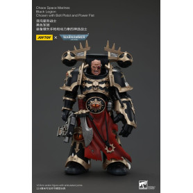 JoyToy Marines Espaciales - Legión Negra - Elegido con Pistola de Proyectiles y Puño de Poder 1/18 - Warhammer 40K