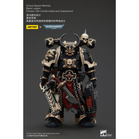 JoyToy Marines Espaciales - Legión Negra - Elegido con Combi-melta y chainsword 1/18 - Warhammer 40K