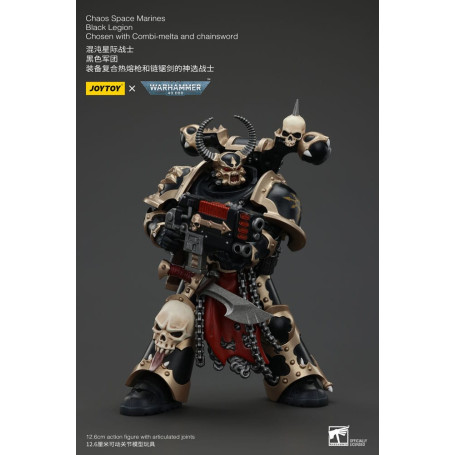 JoyToy Marines Espaciales - Legión Negra - Elegido con Combi-melta y chainsword 1/18 - Warhammer 40K