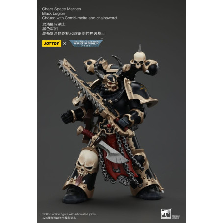 JoyToy Marines Espaciales - Legión Negra - Elegido con Combi-melta y chainsword 1/18 - Warhammer 40K
