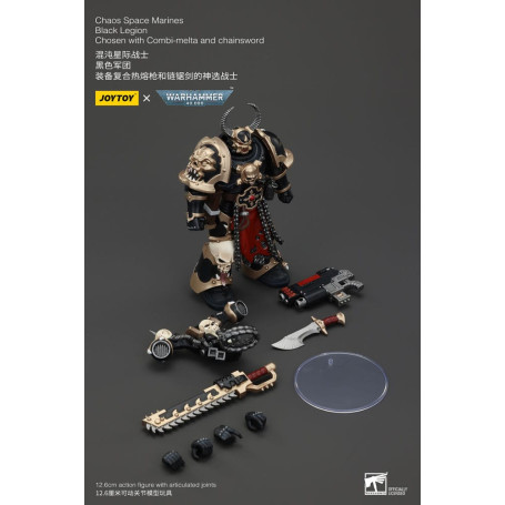 JoyToy Marines Espaciales - Legión Negra - Elegido con Combi-melta y chainsword 1/18 - Warhammer 40K
