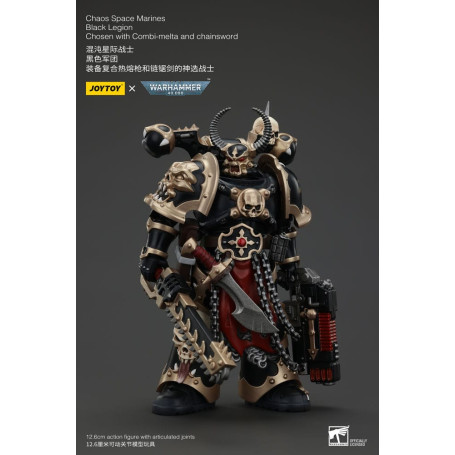 JoyToy Marines Espaciales - Legión Negra - Elegido con Combi-melta y chainsword 1/18 - Warhammer 40K