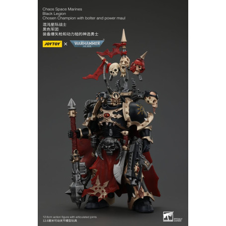 JoyToy Marines Espaciales - Legión Negra - Campeón Elegido con bolter y power maul 1/18 - Warhammer 40K
