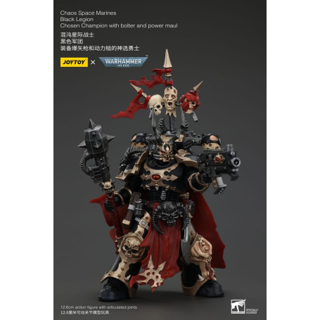 JoyToy Marines Espaciales - Legión Negra - Campeón Elegido con bolter y power maul 1/18 - Warhammer 40K