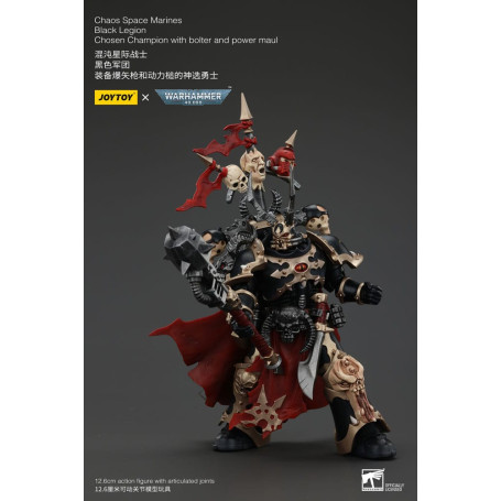 JoyToy Marines Espaciales - Legión Negra - Campeón Elegido con bolter y power maul 1/18 - Warhammer 40K