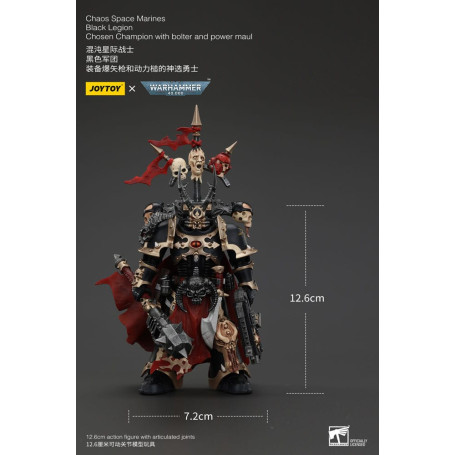 JoyToy Marines Espaciales - Legión Negra - Campeón Elegido con bolter y power maul 1/18 - Warhammer 40K