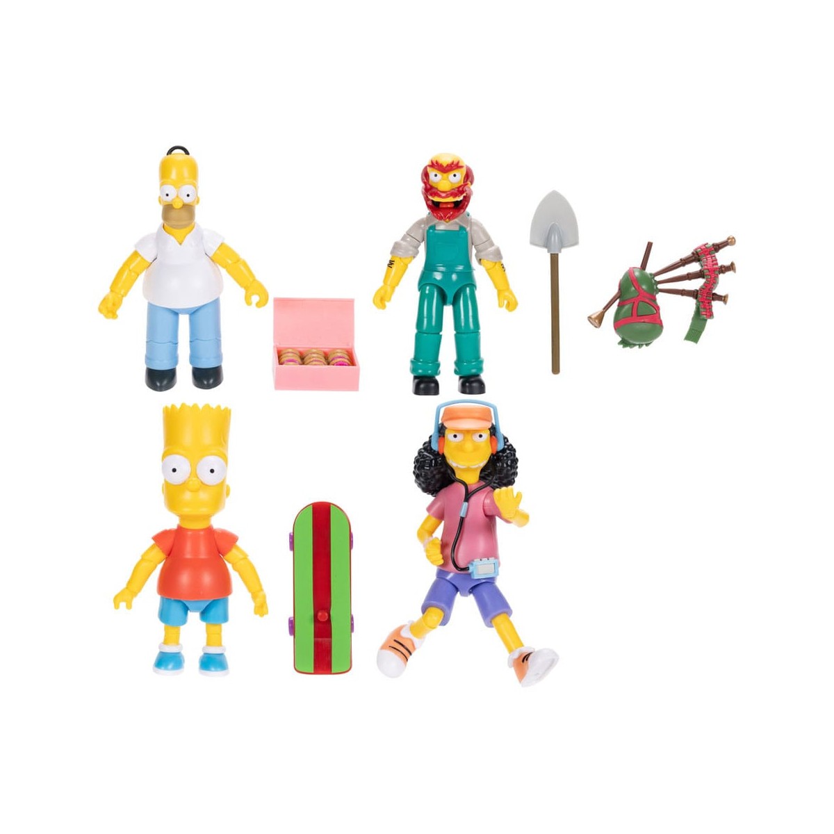 Jakks Pacific - Los Simpson - Ola 1 Homer, Bart, Willie, Otto.